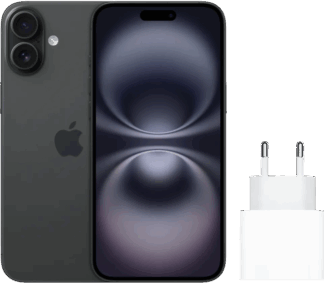 Apple iPhone 16 128GB Zwart + Apple Snellader