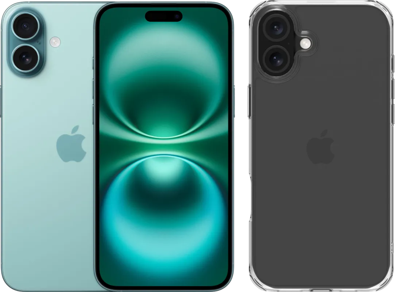 Apple iPhone 16 Plus 256GB Groen + BlueBuilt Protective Back Cover Transparant