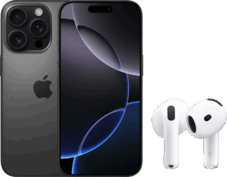 Apple iPhone 16 Pro 256GB Black Titanium + AirPods 4 Active Noise Cancellation