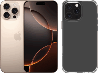 Apple iPhone 16 Pro Max 256GB Desert Titanium + BlueBuilt Back Cover Transparant