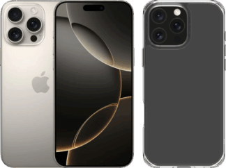 Apple iPhone 16 Pro Max 256GB Natural Titanium + BlueBuilt Back Cover Transparant