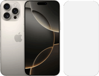 Apple iPhone 16 Pro Max 256GB Natural Titanium + BlueBuilt Screenprotector Glas