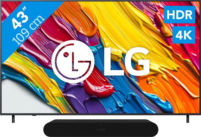 LG 43" QNED82 4K (2025) + Sonos Ray Zwart