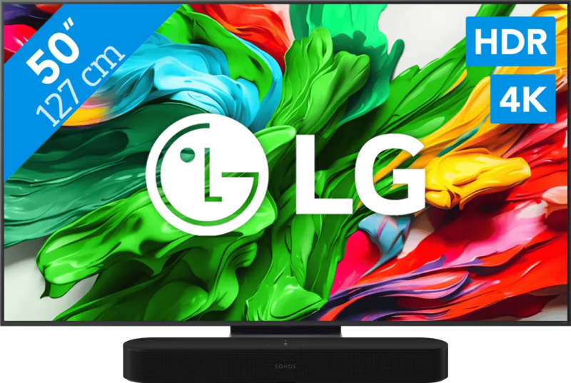 LG 50" QNED86 EVO 4K (2025) + Sonos Beam Gen2 Zwart
