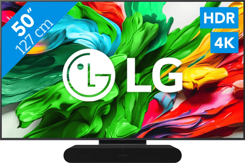 LG 50" QNED86 EVO 4K (2025) + Sonos Ray Zwart