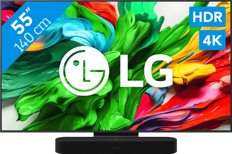 LG 55" QNED86 EVO 4K (2025) + Sonos Beam Gen2 Zwart