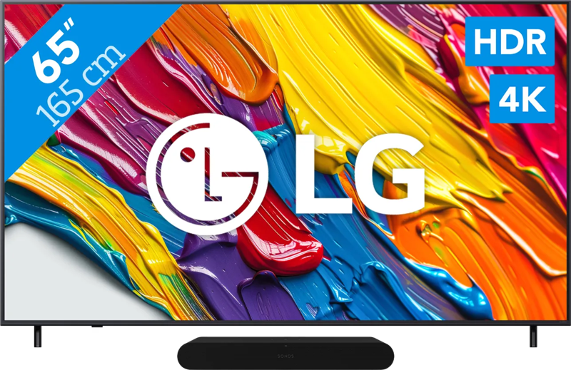 LG 65" QNED82 4K (2025) + Sonos Ray Zwart