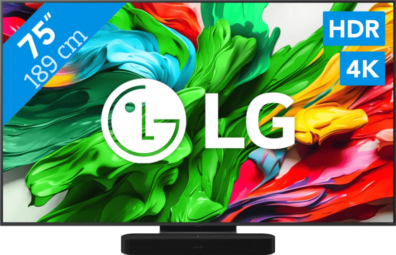 LG 75" QNED86 EVO 4K (2025) + Sonos Beam Gen2 Zwart