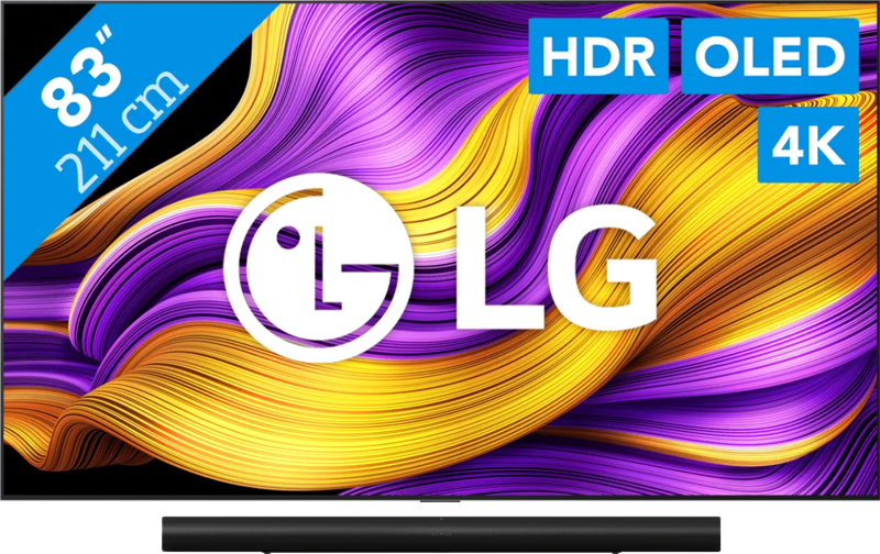 LG 83" OLED EVO G55 4K (2025) + Sonos Arc Ultra Zwart