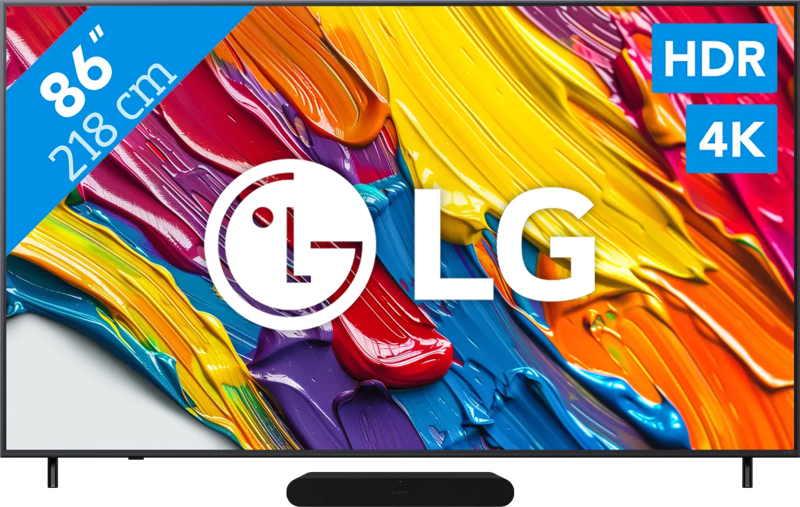LG 86" QNED82 4K (2025) + Sonos Ray Zwart