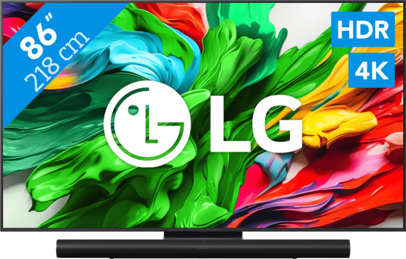 LG 86" QNED86 EVO 4K (2025) + Sonos Arc Ultra Zwart