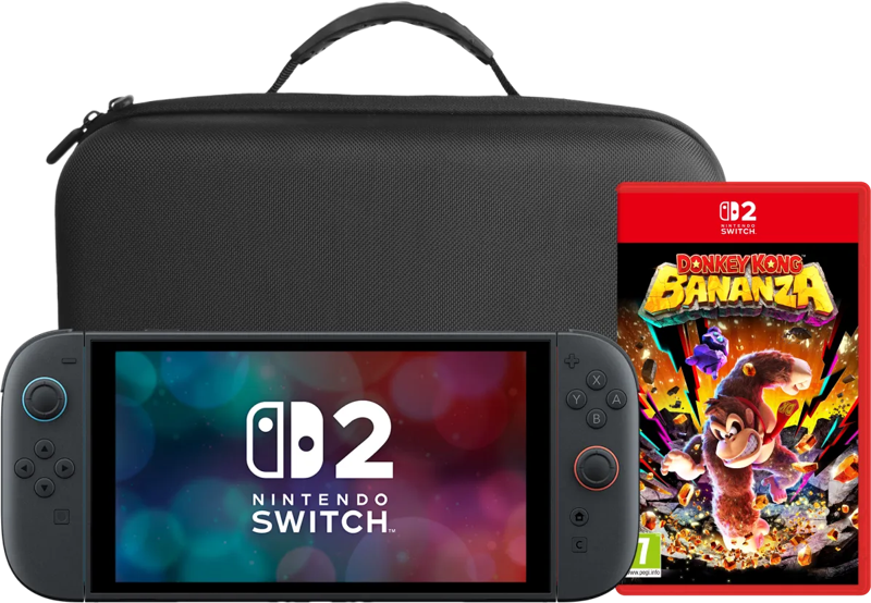 Nintendo Switch 2 + Donkey Kong Bananza + BlueBuilt Travelcase XL