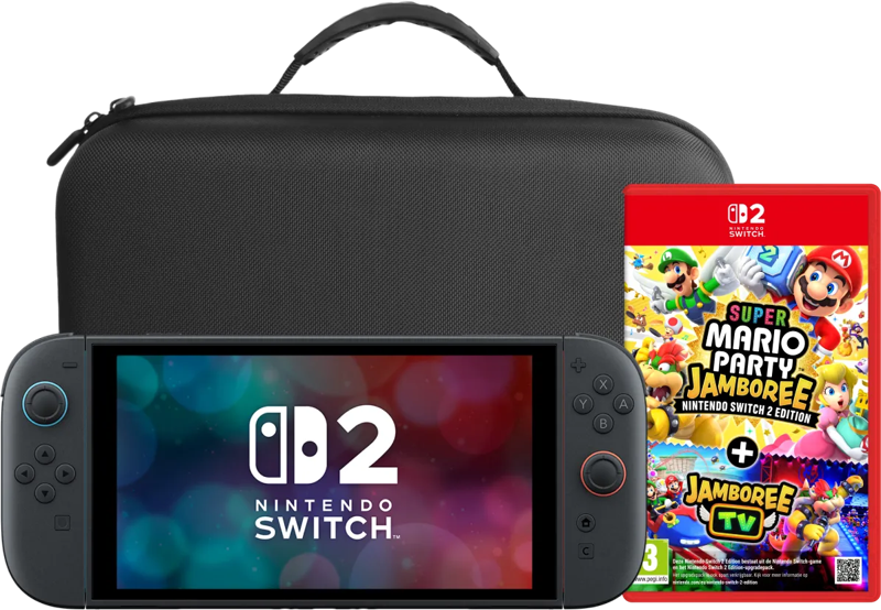 Nintendo Switch 2 + Super Mario Party Jamboree + BlueBuilt Travelcase XL