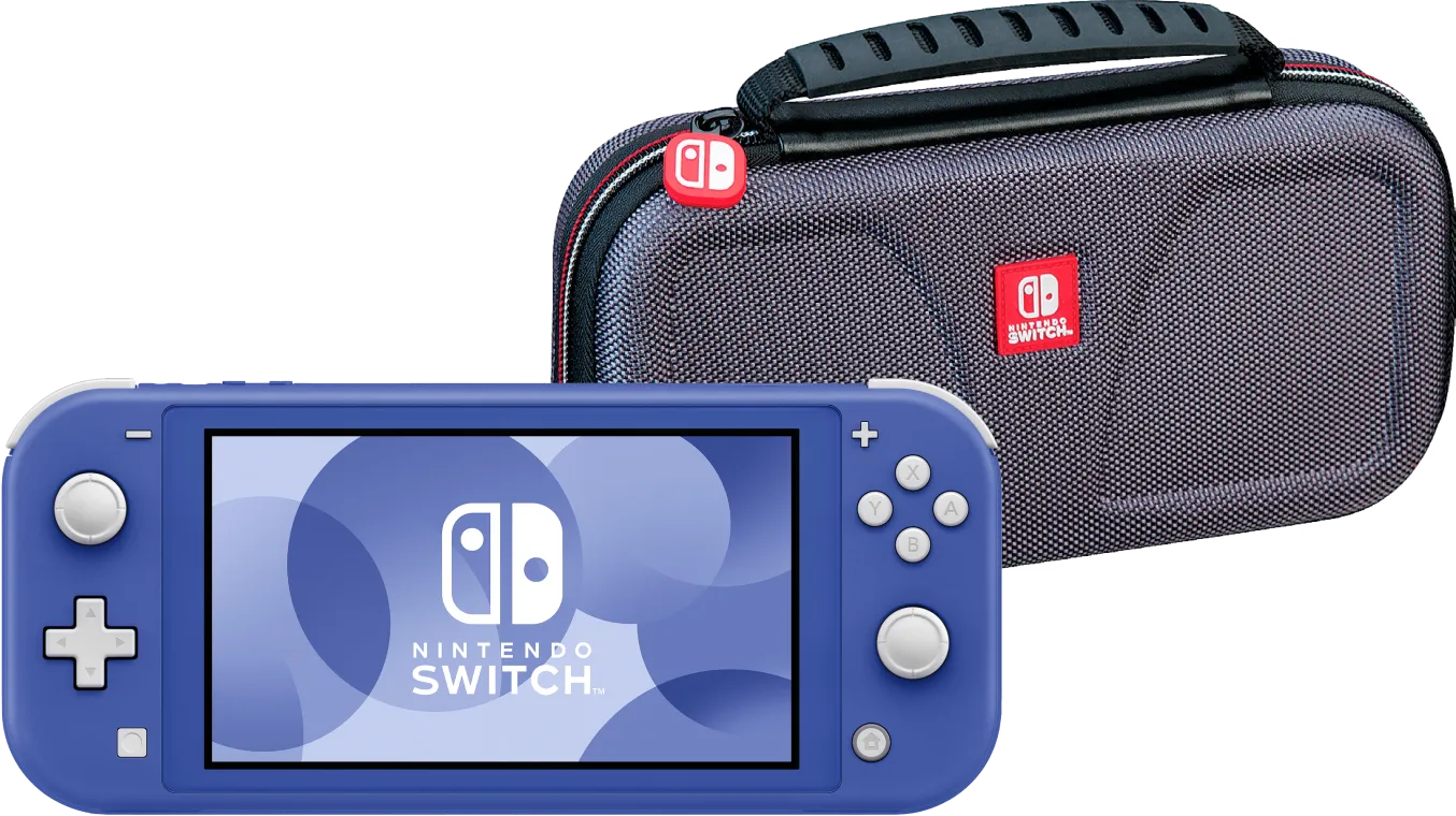 Nintendo Switch Lite Blauw + Bigben Beschermtas