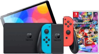 Nintendo Switch OLED Blauw Rood + Mario Kart 8 Deluxe