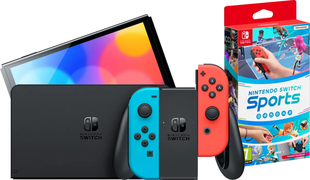 Nintendo Switch OLED Blauw/Rood + Nintendo Switch Sports
