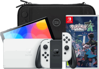 Nintendo Switch OLED Wit + Pokémon Legends: Z-A + BlueBuilt Beschermhoes