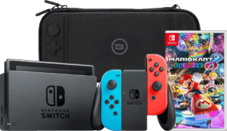 Nintendo Switch Rood/Blauw + Mario Kart 8 Deluxe + BlueBuilt Beschermhoes