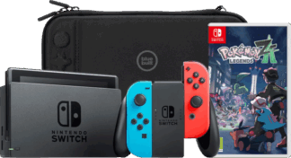 Nintendo Switch Rood/Blauw + Pokémon Legends: Z-A + BlueBuilt Beschermhoes
