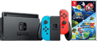Nintendo Switch Rood/Blauw + Super Mario Galaxy 1+2