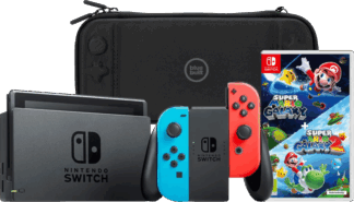 Nintendo Switch Rood/Blauw + Super Mario Galaxy 1+2 + BlueBuilt Beschermhoes