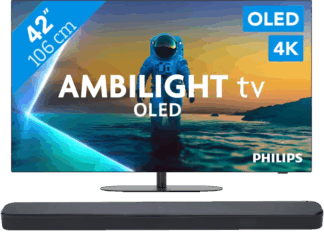 Philips Ambilight 42'' OLED810 4K (2025) + JBL Bar 300 M2 Zwart