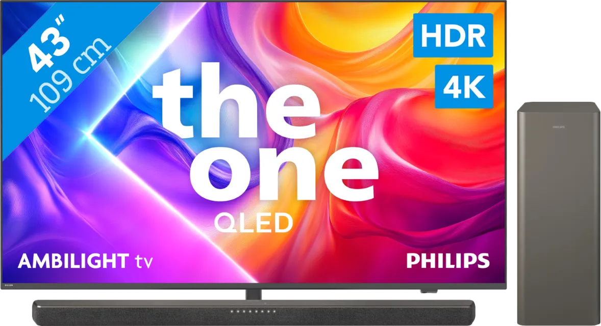 Philips Ambilight 43'' PUS9000 QLED 4K (2025) + Philips TAB8200