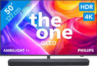Philips Ambilight 50" PUS9000 QLED 4K (2025) + JBL Bar 300 M2 Zwart