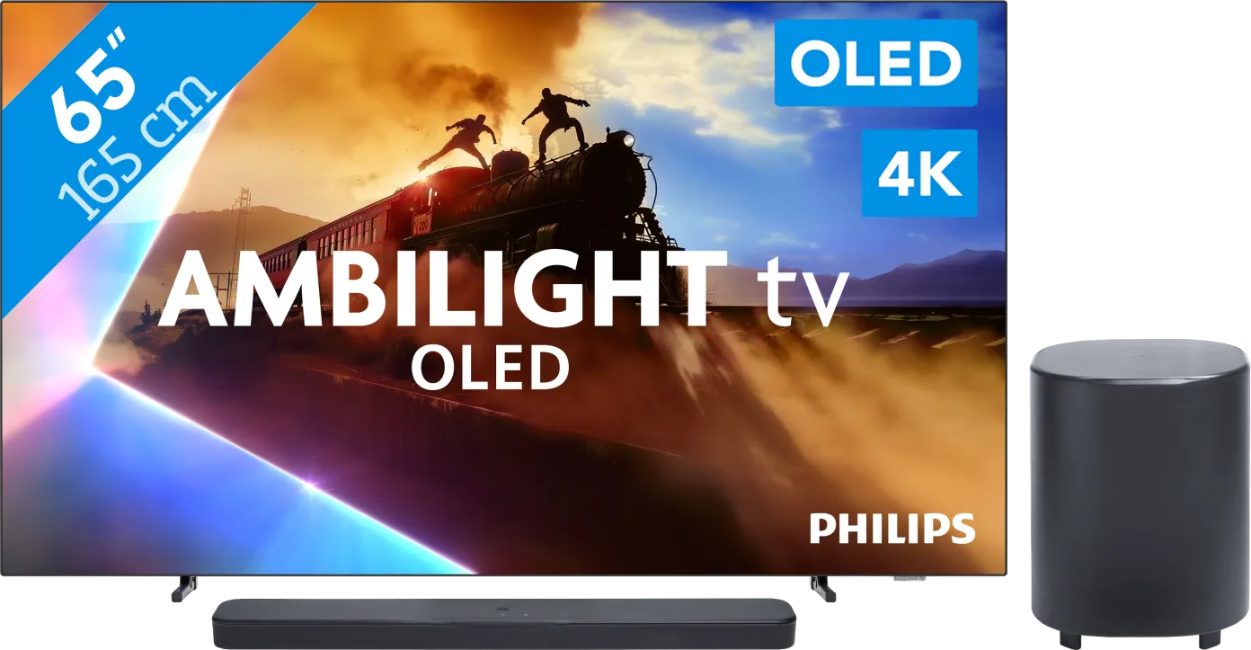 Philips Ambilight 65'' OLED760 4K (2025) + JBL Bar 500 M2 Zwart