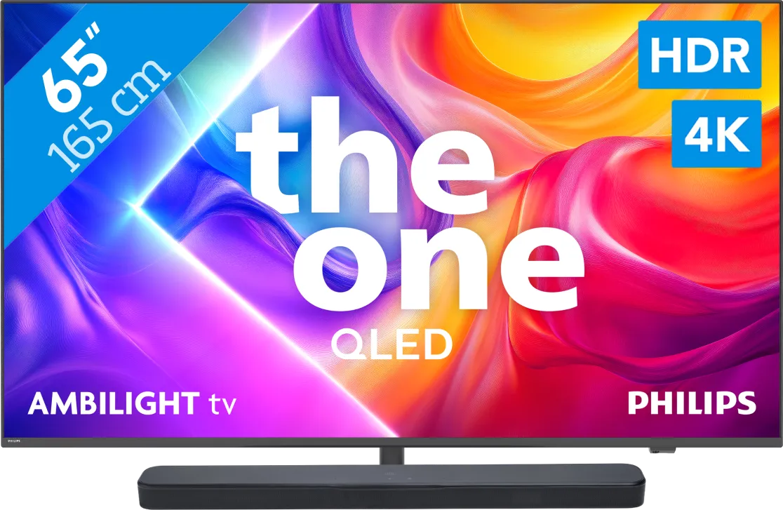 Philips Ambilight 65" PUS9000 QLED 4K (2025) + JBL Bar 300 M2 Zwart