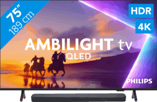 Philips Ambilight 75" PUS8500 QLED 4K (2025) + JBL Bar 300 M2 Zwart