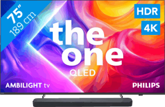 Philips Ambilight 75" PUS9000 QLED 4K (2025) + JBL Bar 300 M2 Zwart