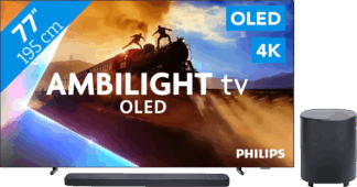 Philips Ambilight 77'' OLED760 4K (2025) + JBL Bar 800 M2 Zwart