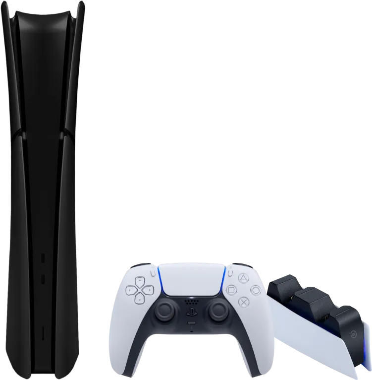 PlayStation 5 Slim Digital Edition + Covers Zwart + Oplaadstation