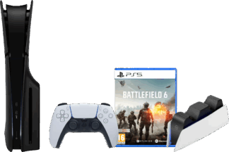 PlayStation 5 Slim Disc Edition + Battlefield 6 + Covers Zwart + Oplaadstation
