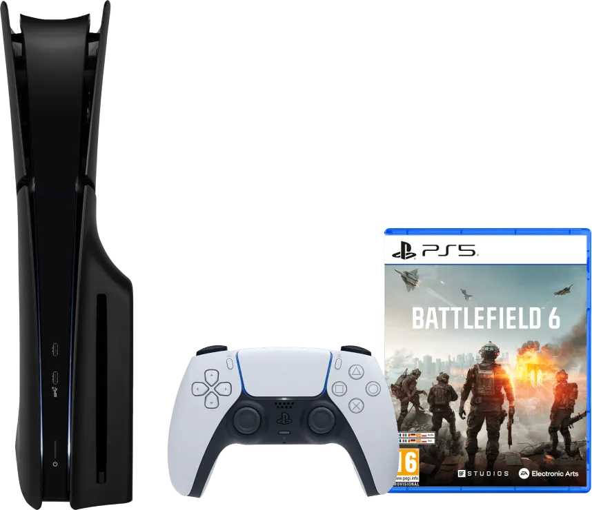 PlayStation 5 Slim Disc Edition + Battlefield 6 + Covers Zwart