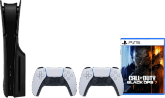 PlayStation 5 Slim Disc Edition + Black Ops 7 + Covers Zwart + Extra Controller Wit