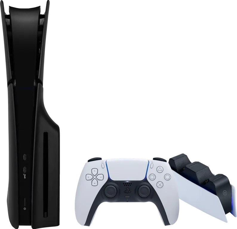 PlayStation 5 Slim Disc Edition + Covers Zwart + Oplaadstation