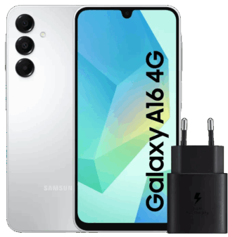 Samsung Galaxy A16 128GB Wit 4G + Samsung Oplader 25W Zwart