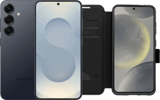 Samsung Galaxy S25 128GB Zilver 5G + BlueBuilt Book Case Zwart