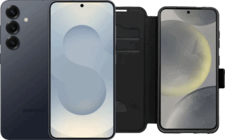 Samsung Galaxy S25 256GB Zilver 5G + BlueBuilt Book Case Zwart