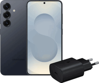 Samsung Galaxy S25 256GB Zilver 5G + Samsung Oplader 25 Watt Zwart