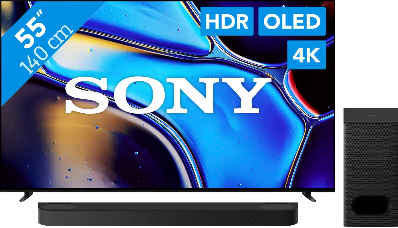 Sony 55" Bravia 8 OLED 4K (2024) + Sony Bravia Theatre Bar 6 Zwart