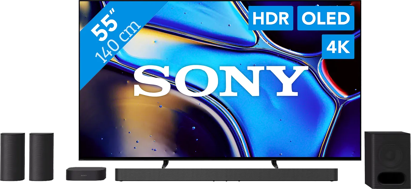 Sony 55'' Bravia 8 OLED 4K (2024) + Sony Bravia Theatre System 6 Zwart