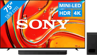 Sony 75" Bravia 7 4K QLED XR Mini-led (2024) + Sony Bravia Theatre Bar 6 Zwart