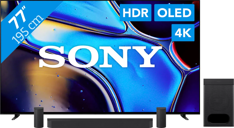 Sony 77'' Bravia 8 OLED 4K (2024) + Sony Bravia Theatre System 6 Zwart
