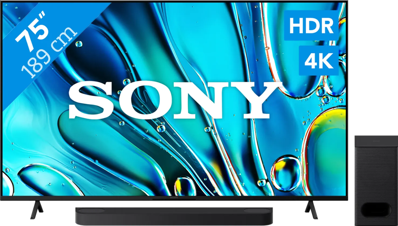 Sony Bravia 3 75" 4K Led (2025) + Sony Bravia Theatre Bar 6 Zwart