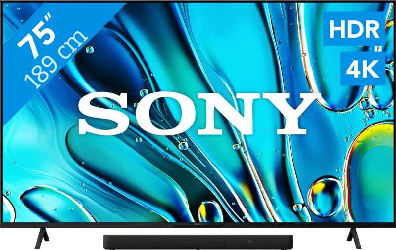 Sony Bravia 3 75" 4K Led (2025) + Sony HT-S2000 Zwart
