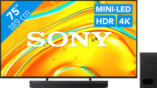 Sony Bravia 5 75" XR Mini-led (2025) + Sony Bravia Theatre Bar 6 Zwart