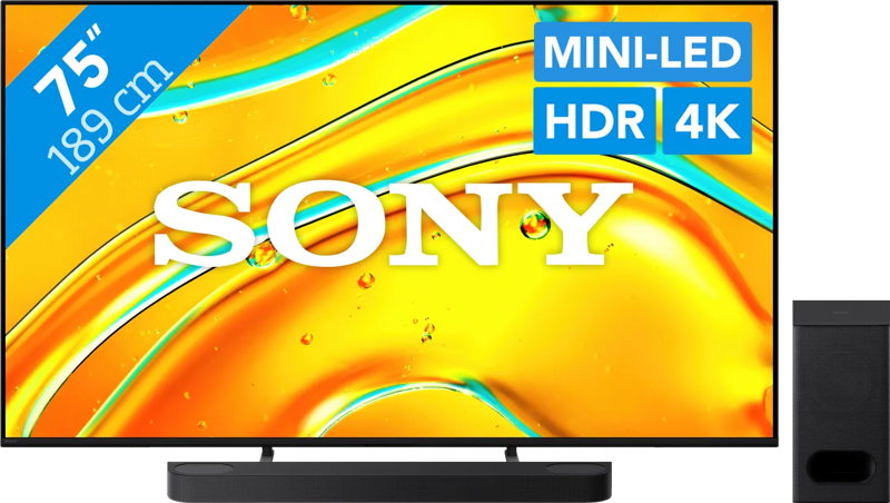 Sony Bravia 5 75" XR Mini-led (2025) + Sony Bravia Theatre Bar 6 Zwart